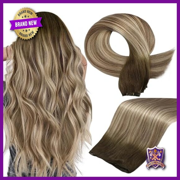 24 Inch Human Hair Extensions Sew In Weft 60G Remy Straight Wavy Amazon.com : Full Shine Genius Weft Hair Extensions Human  main image 2